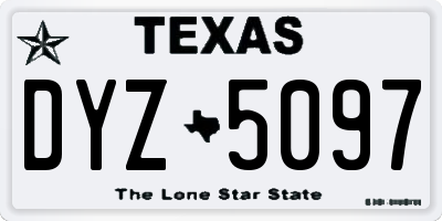 TX license plate DYZ5097