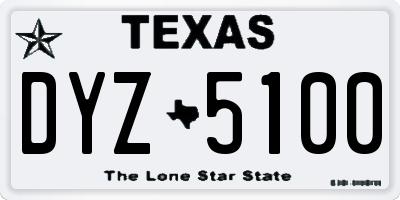 TX license plate DYZ5100