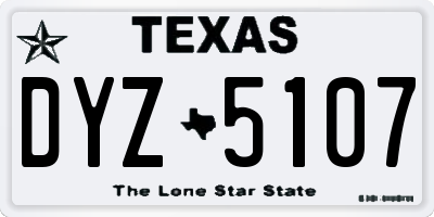 TX license plate DYZ5107