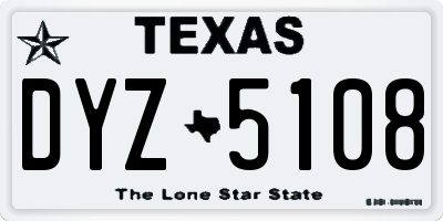TX license plate DYZ5108