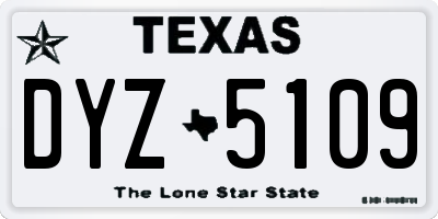 TX license plate DYZ5109