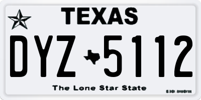 TX license plate DYZ5112