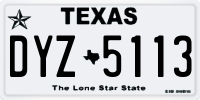 TX license plate DYZ5113