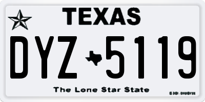 TX license plate DYZ5119