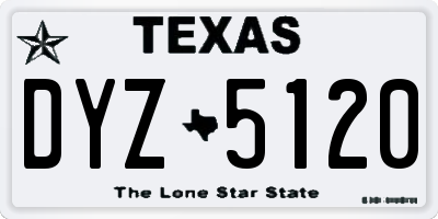TX license plate DYZ5120