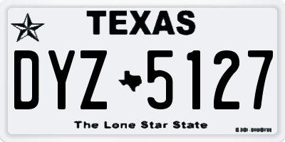 TX license plate DYZ5127
