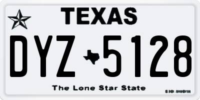 TX license plate DYZ5128