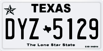 TX license plate DYZ5129