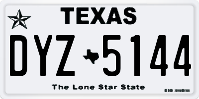 TX license plate DYZ5144