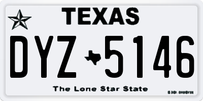 TX license plate DYZ5146