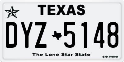 TX license plate DYZ5148