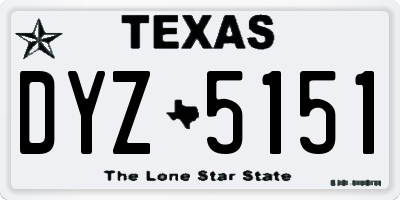 TX license plate DYZ5151