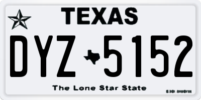 TX license plate DYZ5152