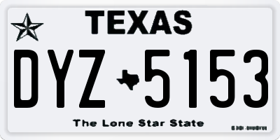 TX license plate DYZ5153