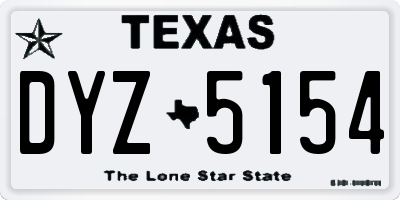 TX license plate DYZ5154