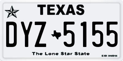 TX license plate DYZ5155