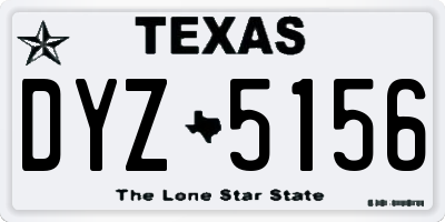 TX license plate DYZ5156
