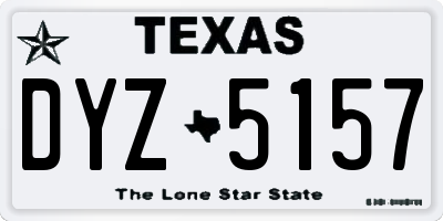 TX license plate DYZ5157