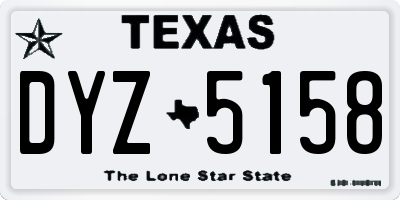 TX license plate DYZ5158