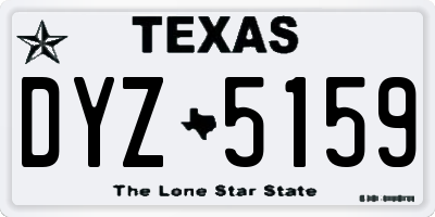 TX license plate DYZ5159