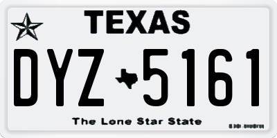 TX license plate DYZ5161
