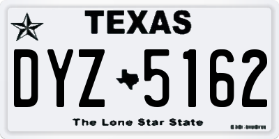 TX license plate DYZ5162