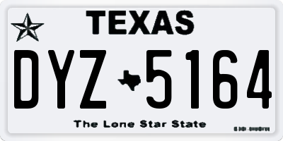 TX license plate DYZ5164