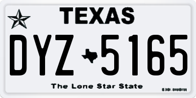 TX license plate DYZ5165