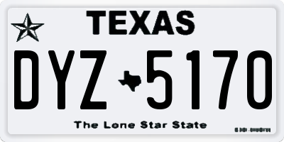 TX license plate DYZ5170