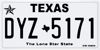 TX license plate DYZ5171