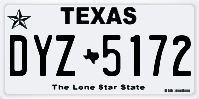 TX license plate DYZ5172