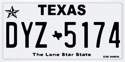 TX license plate DYZ5174