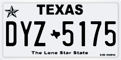 TX license plate DYZ5175