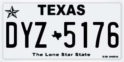TX license plate DYZ5176
