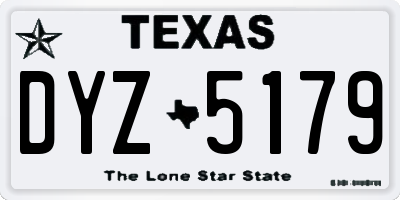 TX license plate DYZ5179
