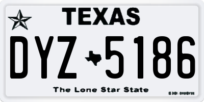 TX license plate DYZ5186