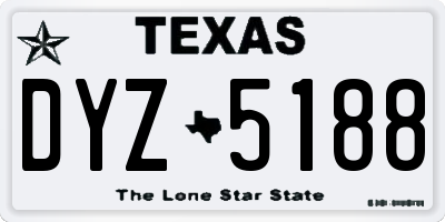 TX license plate DYZ5188