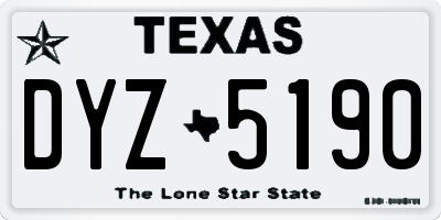 TX license plate DYZ5190