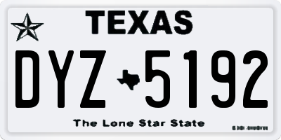 TX license plate DYZ5192
