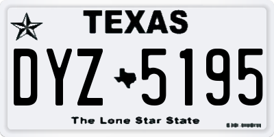 TX license plate DYZ5195