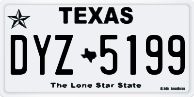 TX license plate DYZ5199