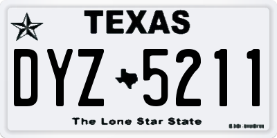 TX license plate DYZ5211