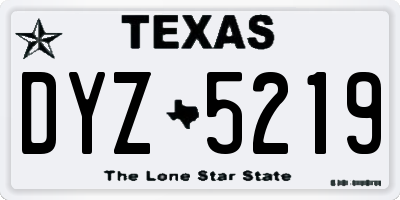 TX license plate DYZ5219