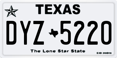 TX license plate DYZ5220