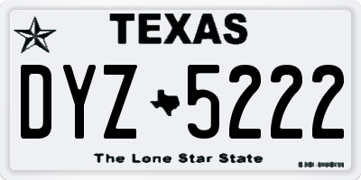 TX license plate DYZ5222