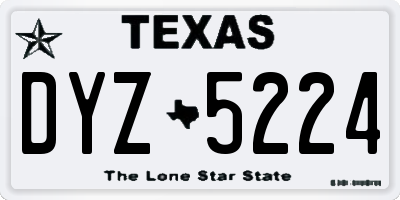 TX license plate DYZ5224