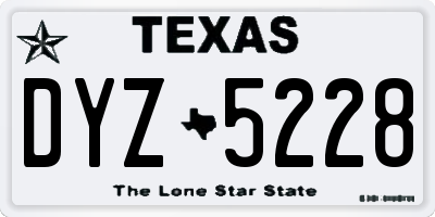 TX license plate DYZ5228
