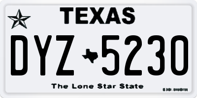 TX license plate DYZ5230