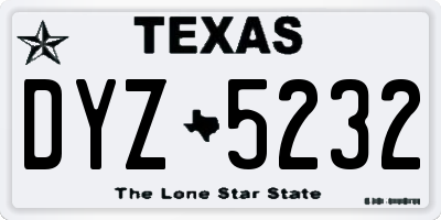 TX license plate DYZ5232
