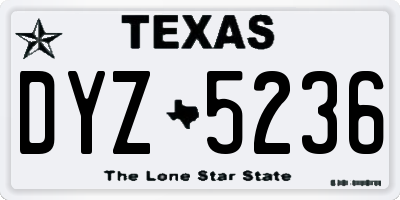 TX license plate DYZ5236